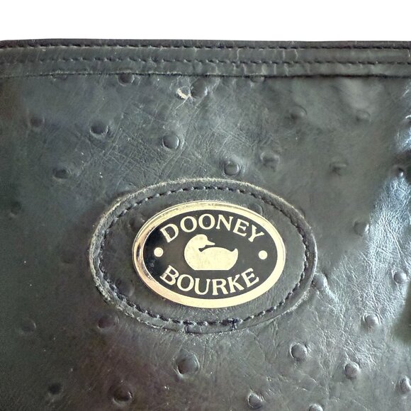 Dooney & Bourke Black Bayou Embossed Leather Dome Satchel Bag Bamboo Handle - Picture 6 of 15